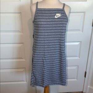 Nike Dress Youth Size XL Color Grey/Blue Striped Sleeveless Square Neck